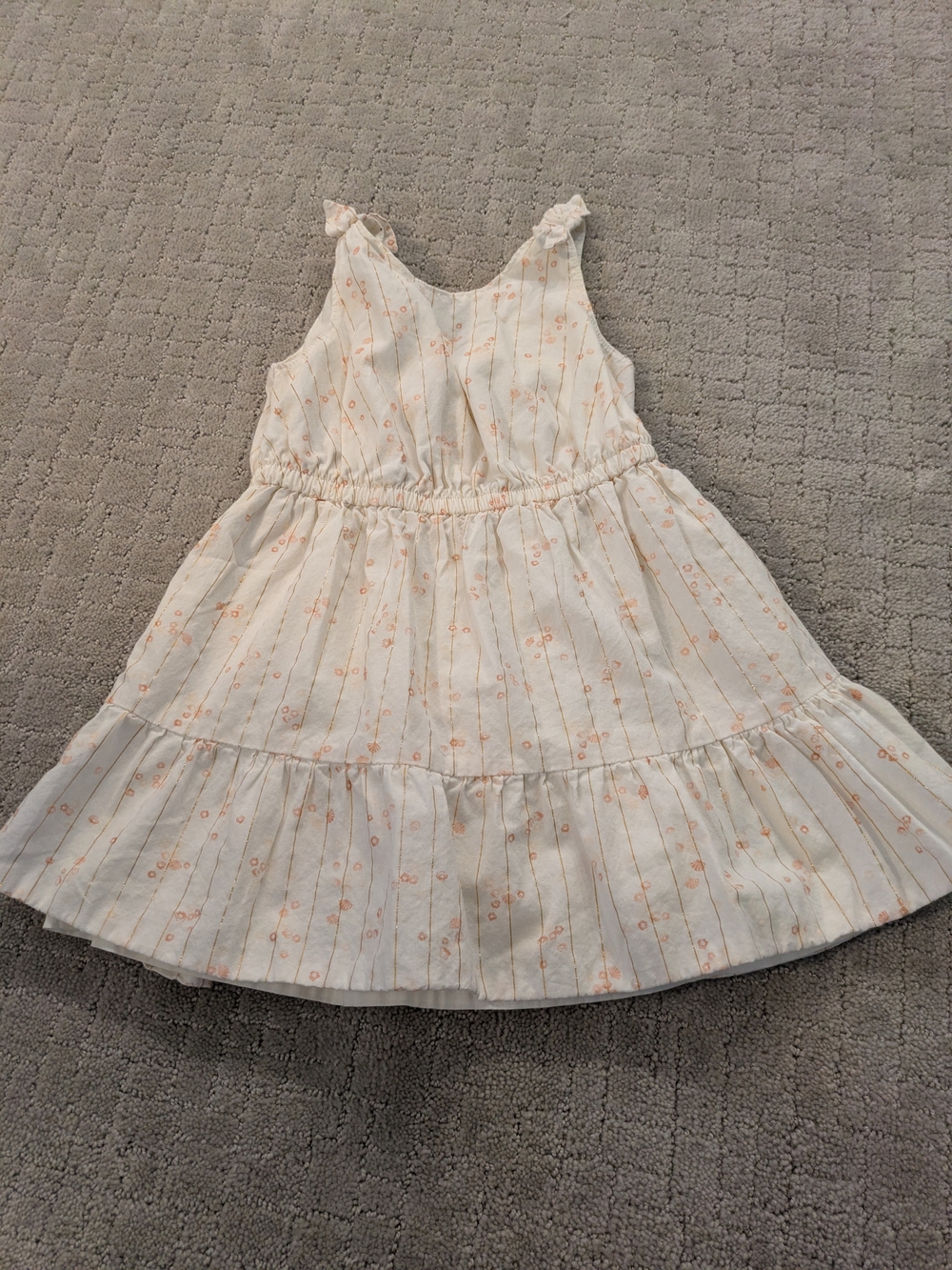 Carter's Cream Dress with Peach Floral Stripes
